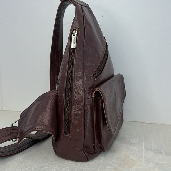 Made in Mexico Leather Sling bag, brown leather sling,bag,, - Picture 4 of 10